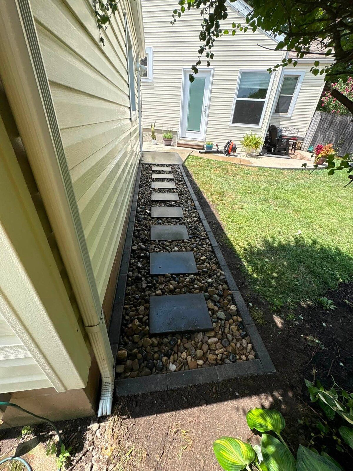 River-Rock Drainage Bed
